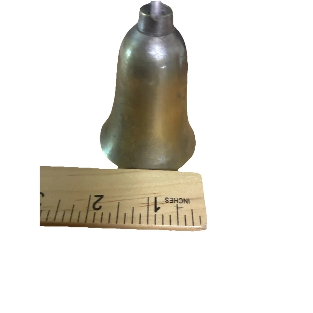 Vintage‎ Brass Bell With Christmas Tree Handle 4.5